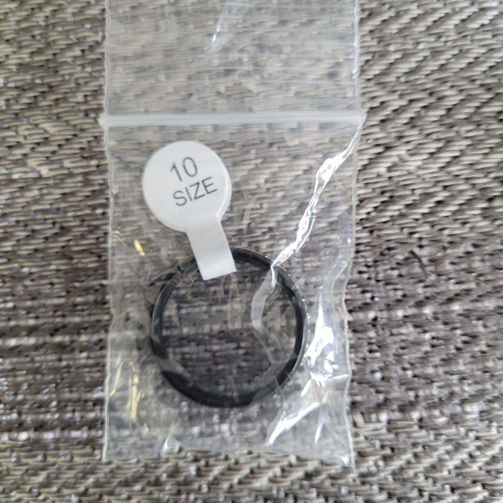 Black Stainless Steel Sapphire 10 Ring Band